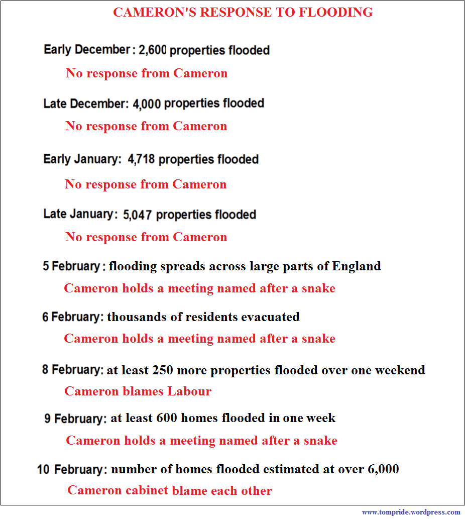 Here’s Cameron’s response to the flooding in a&nbsp;nutshell: